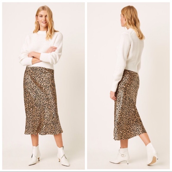 leopard midi slip skirt french connection